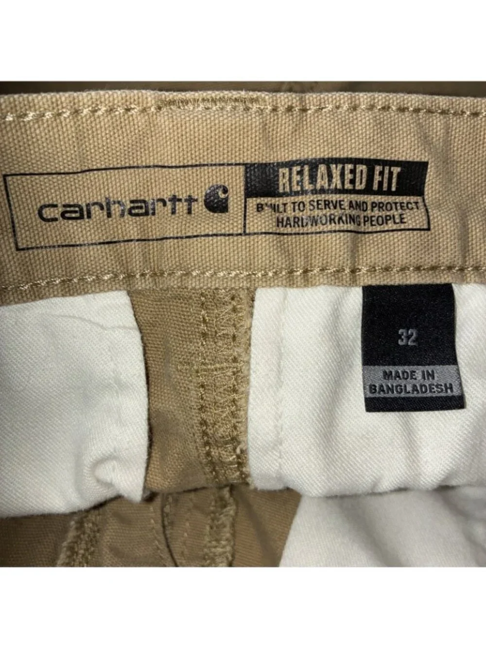 Carhartt RipStop Relaxed Fit Cargo Shorts Khaki Utility Workwear Men 32 #b